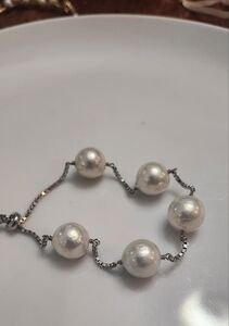 Sterling Genuine Pearl Bolo Bracelet